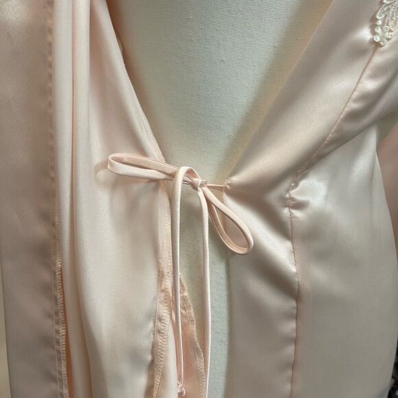 VTG Dentelle Satin robe blush pink size S - Picture 3 of 8